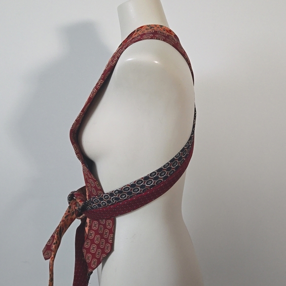 Refashioned Vintage Necktie Halter Vest 👔 ♻️ - Picture 3 of 6